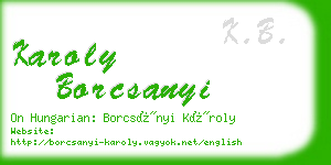 karoly borcsanyi business card